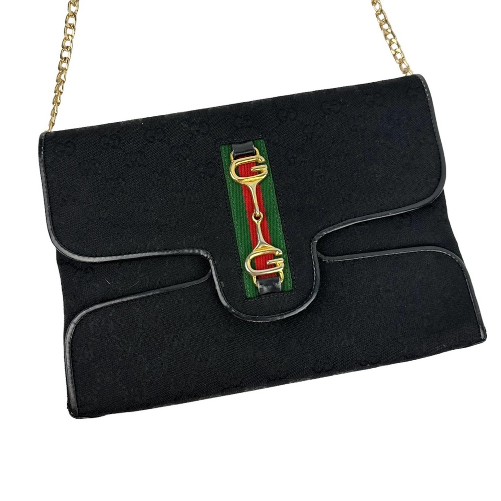 Gucci Vintage Monogram Sherry Line Clutch Bag